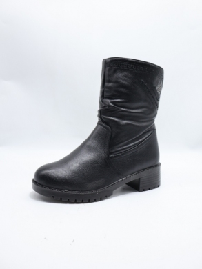 Kozaki damskie ocieplane na obcasie (36-41) 2328 BLACK