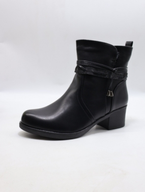 Botki damskie ocieplane na obcasie (36-41) 2870-1 BLACK
