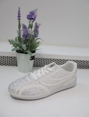 Buty sportowe damskie na płaskim (36-41) 9168 WHITE