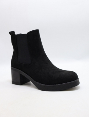 Botki damskie ocieplane na obcasie (36-41) 68256 BLACK