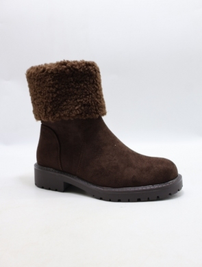 Botki damskie na płaskim (36-41) 9172 BROWN