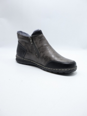 Botki damskie ocieplane na płaskim (37-42) 9680-5 GREY/BL
