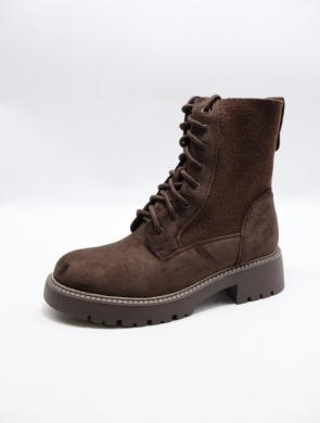 Botki damskie na płaskim (36-41) 9687A BROWN