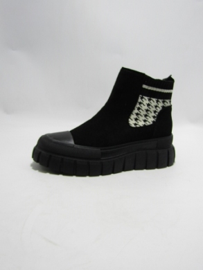 Botki damskie na płaskim (36-41) 9055-SP BLACK