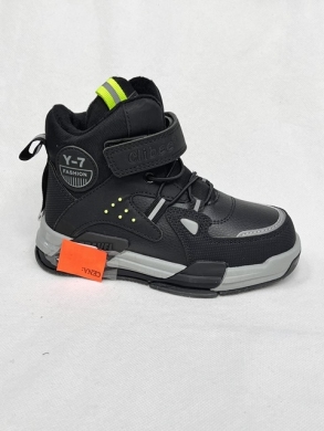 Buty sportowe chłopięce ocieplane (26-31) P815 BLACK/GREEN