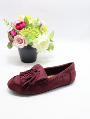 Mokasyny damskie na płaskim (36-41) H8-517 WINE