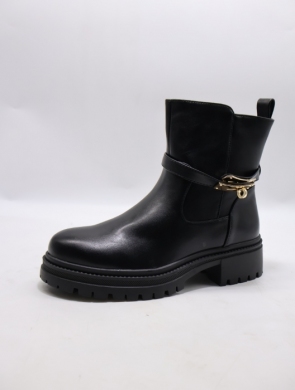 Botki damskie ocieplane na płaskim (36-41) BM192 BLACK