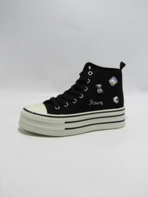 Trampki damskie na płaskim (36-41) SW016 BLACK
