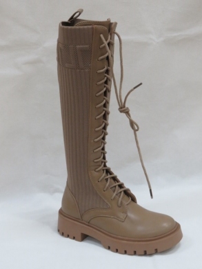 Kozaki damskie jesienne na koturnie (36-41) 8589 KHAKI