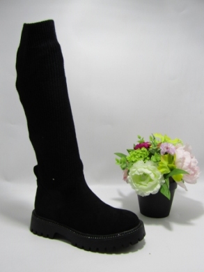 Kozaki damskie na płaskim (36-41) 9667A BLACK