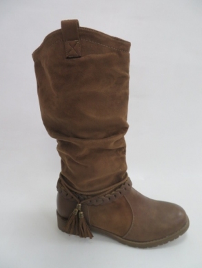 Kozaki damskie ocieplane na płaskim (36-41) LS-56 KHAKI
