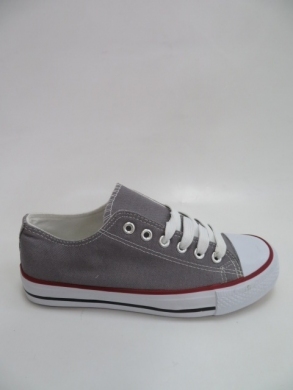 Trampki damskie na płaskim (36-41) 7-A1612H GREY/BURGUNDY