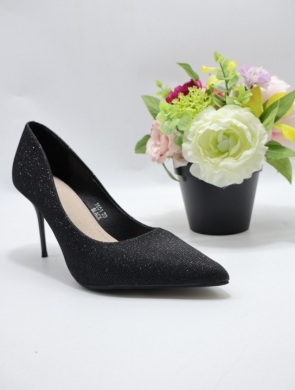 Czółenki damskie na obcasie (36-41) XJK01 BLACK