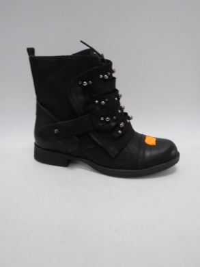 Botki damskie ocieplane na płaskim (36-41) SM313 BLACK