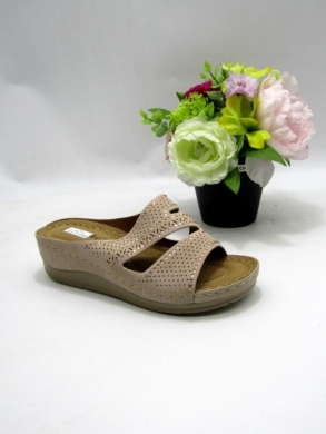 Klapki damskie na koturnie (36-41) 8-130 BEIGE