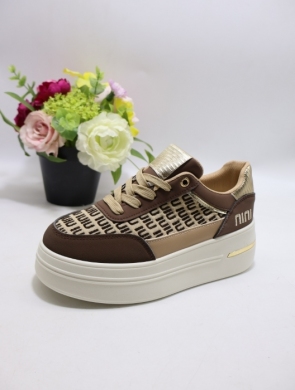 Buty sportowe damskie na płaskim (36-41) AF23-323 BROWN