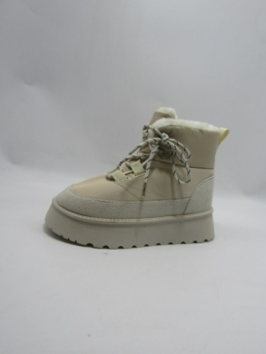Botki damskie ocieplane na płaskim (36-41) XQZ2425 BEIGE