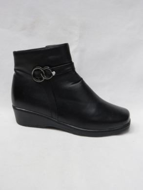 Botki damskie ocieplane na koturnie (36-42) 2207 BLACK