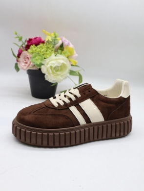 Buty sportowe damskie na płaskim (36-41) EL-049 BROWN