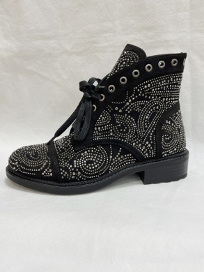 Botki damskie ocieplane na płaskim (36-41) CL608 BLACK