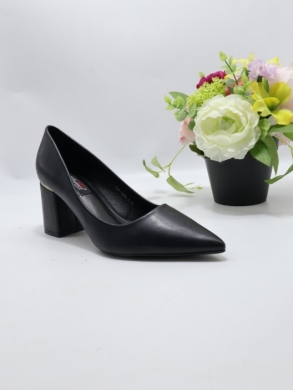 Czółenki damskie na obcasie (36-41) 1808-1 BLACK