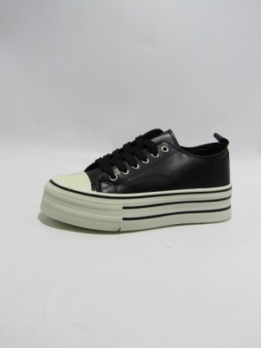 Trampki damskie na płaskim (36-41) SW009 BLACK