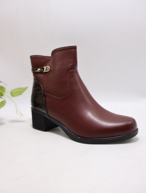 Botki damskie ocieplane na obcasie (36-41) LT6399-2 WINE
