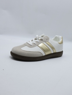 Buty sportowe damskie na płaskim (36-41) 6602 WH/GOLD
