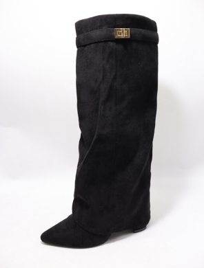 Kozaki damskie ocieplane na obcasie (36-41) J51-5 BLACK