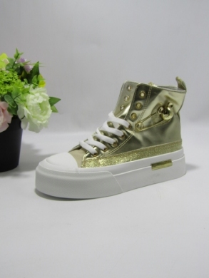 Trampki damskie na płaskim (36-41) 9142 GOLD