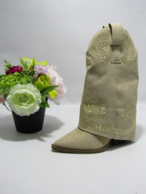 Kozaki damskie na obcasie (36-41) 9657A BEIGE