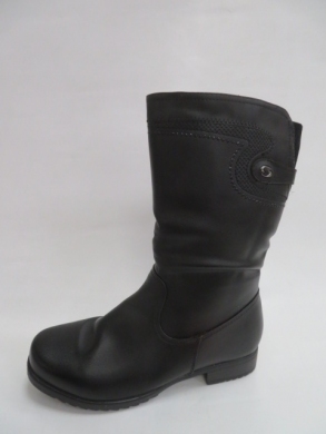 Kozaki damskie ocieplane na płaskim (39-43) 503-14 BLACK