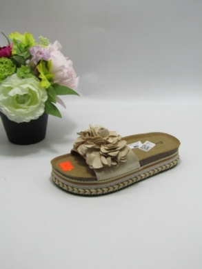 Klapki damskie na płaskim (36-41) 8-91 BEIGE