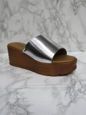 Klapki damskie na koturnie (36-41) YY35 SILVER
