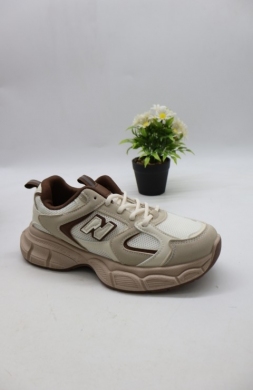 Buty sportowe damskie na płaskim (36-41) 23016 BE/BROWN