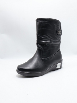Kozaki damskie ocieplane na płaskim (37-42) 5161 BLACK