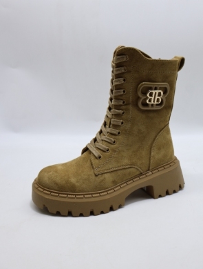 Botki damskie ocieplane na płaskim (36-41) QH7831 KHAKI