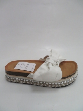 Klapki damskie na płaskim (36-41) 2305-6 WHITE