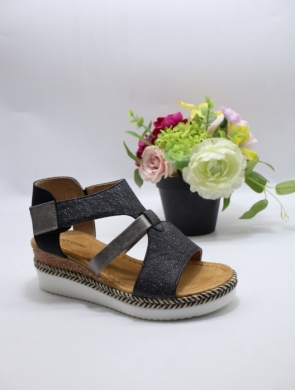 Sandały damskie na koturnie (36-41) F6871 BLACK
