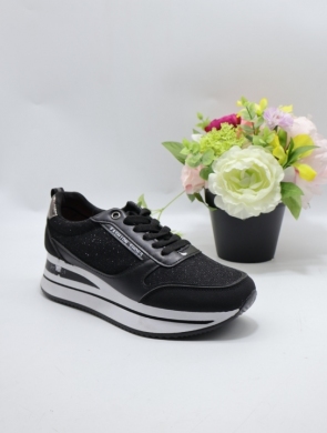 Buty sportowe damskie na płaskim (36-41) 9130 BLACK