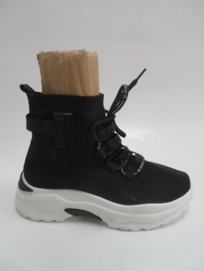 Sneakersy damskie wysokie (36-41) R107 BLACK