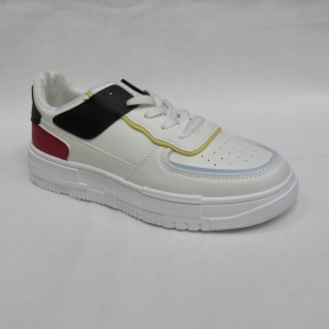 Buty sportowe damskie na płaskim (36-41) BK157 WHI/BLA