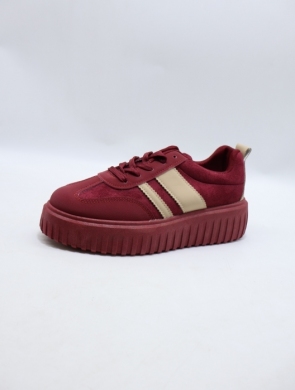 Buty sportowe damskie na płaskim (36-41) LA332 WINE