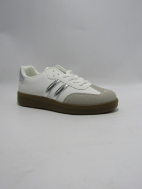 Buty sportowe damskie na płaskim (36-41) 2361 WH/SILVER