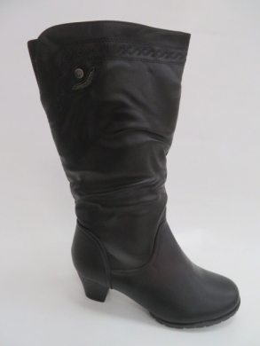 Kozaki damskie ocieplane na obcasie (36-41) 88177-55 BLACK