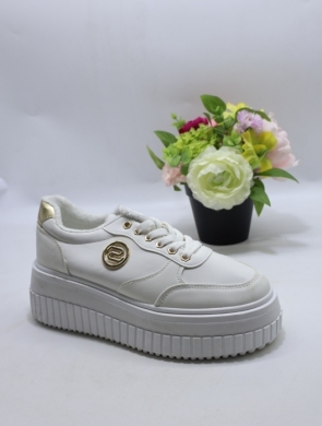 Buty sportowe damskie na płaskim (36-41) XLL-23192 WHITE