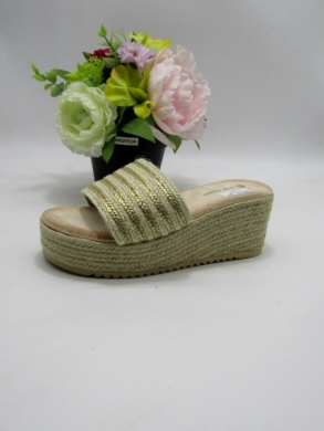 Klapki damskie na koturnie (36-41)  R830 GOLD