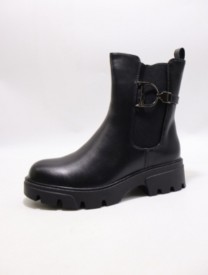 Botki damskie ocieplane na płaskim (36-41) SA3071-1 BLACK