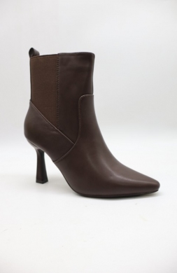 Botki damskie ocieplane na szpilce (36-41) 9182 BROWN
