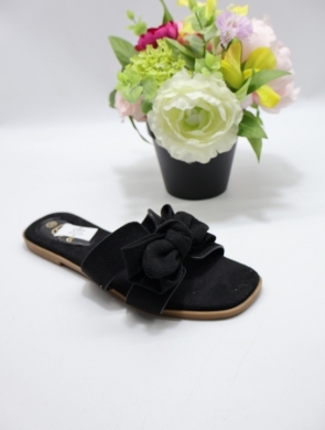 Klapki damskie na płaskim (36-41) LX9614 BLACK
